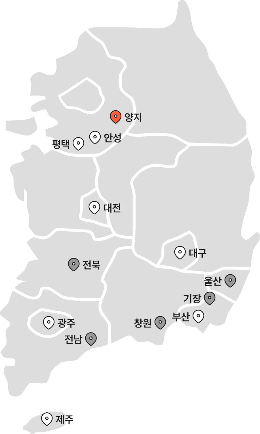레터스 전국 센터 위치 지도